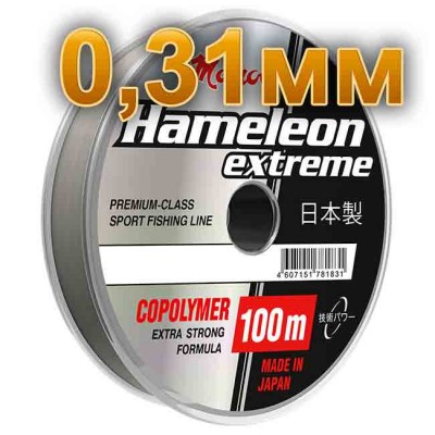 Леска рыболовная Hameleon Extreme; 0,31 мм; тест 10 кг; длина 100 м, от: Momoi Fishing
