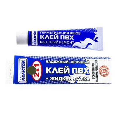 Клей ПВХ + Жидкая латка, Реактор, тюбик 15 мл.; Хаки, от: Reaktor